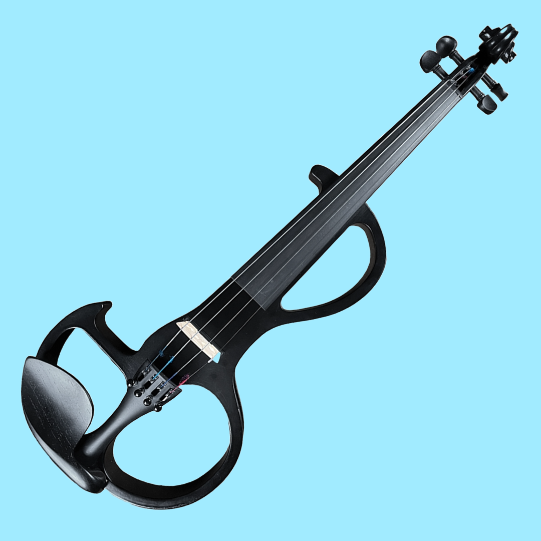 Vivo 4/4 Electric Ebony Violin including Professional Setup