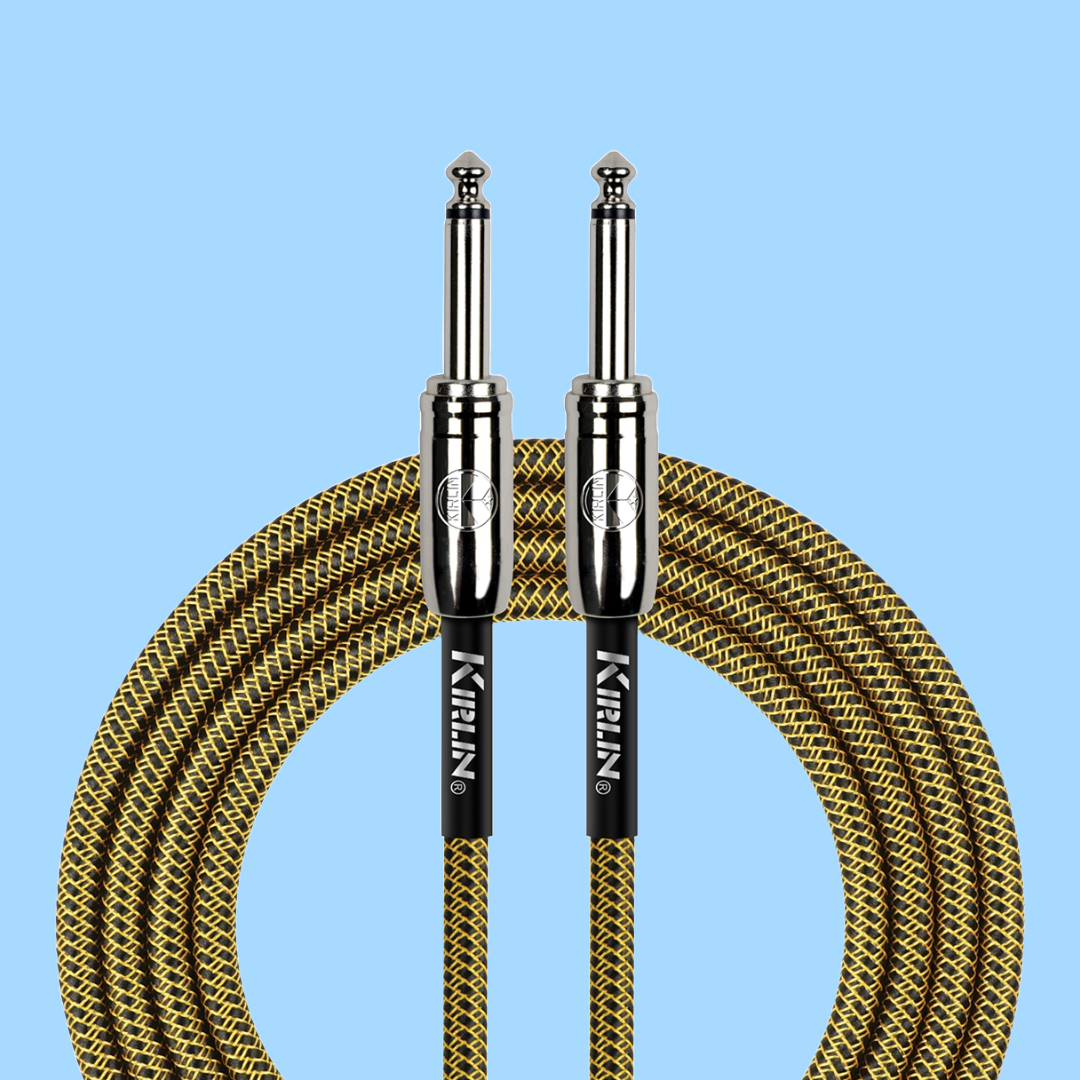 Kirlin 10ft Tweed Entry Woven Instrument Cable with Chrome Ends