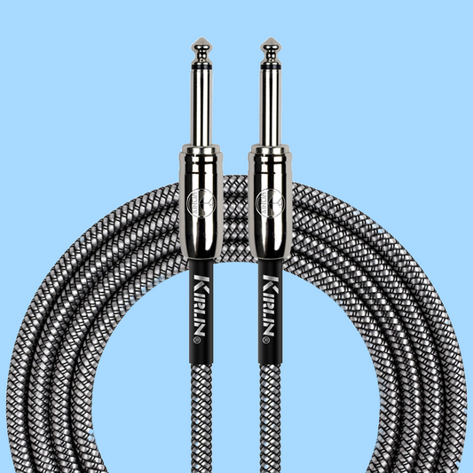 Kirlin 20ft Black Entry Woven Instrument Cable with Chrome Ends