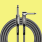 Kirlin 20ft Black Entry Woven Instrument Cable RA - Straight with Chrome Ends