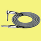 Kirlin 20ft Black Entry Woven Instrument Cable RA - Straight with Chrome Ends
