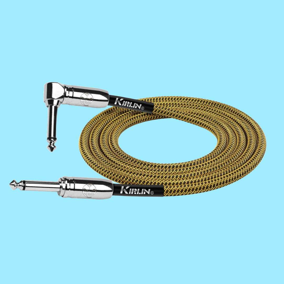 Kirlin 10ft Tweed Entry Woven Instrument Cable RA - Straight with Chrome Ends
