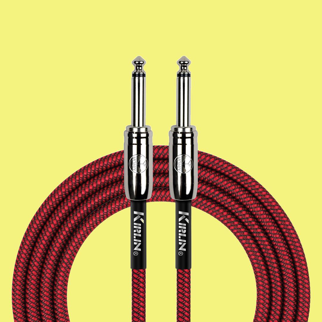 Kirlin 20ft Red Entry Woven Instrument Cable with Chrome Ends