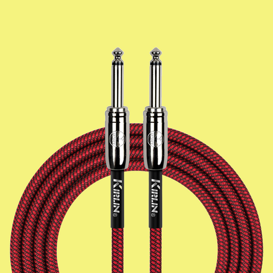 Kirlin 20ft Red Entry Woven Instrument Cable with Chrome Ends