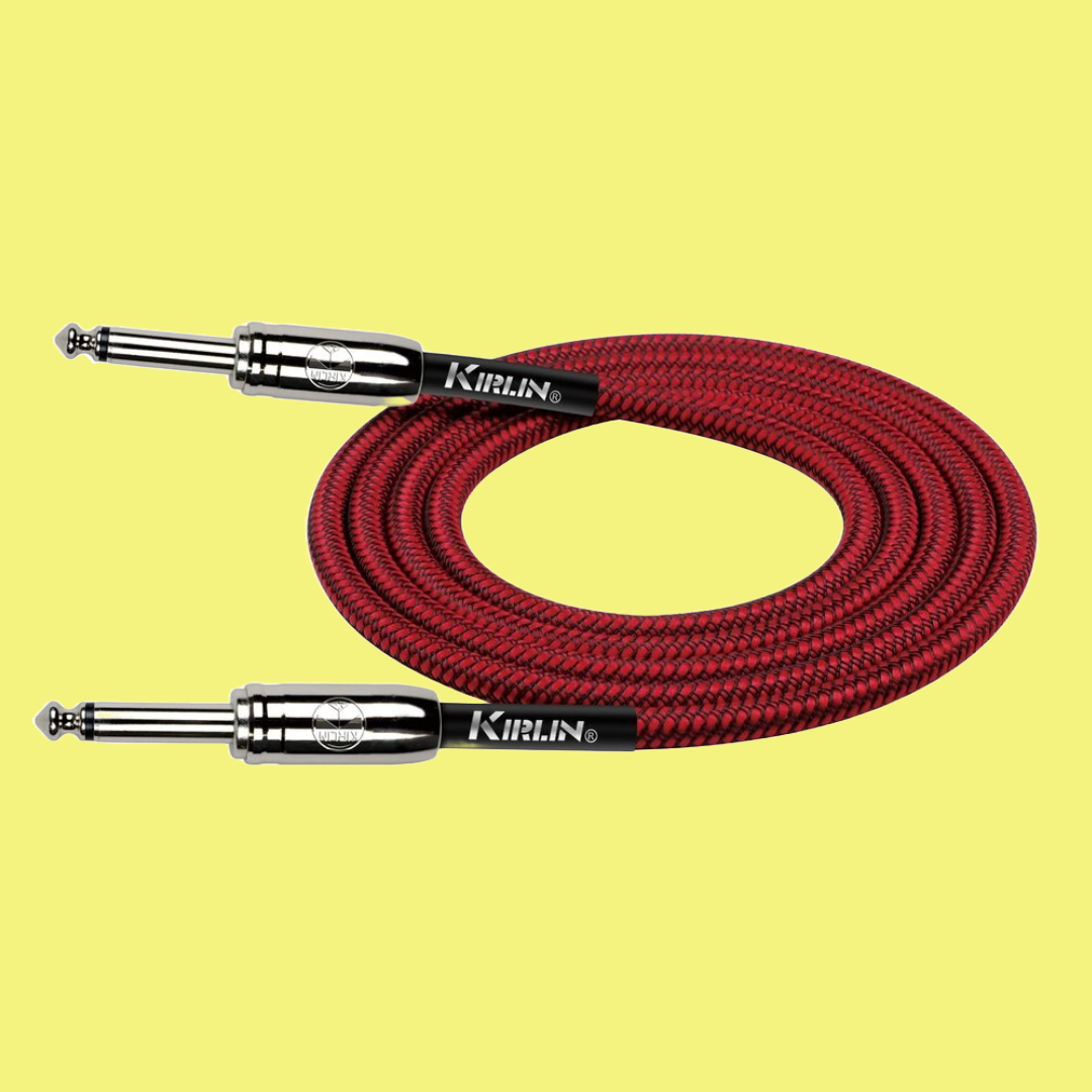Kirlin 20ft Red Entry Woven Instrument Cable with Chrome Ends