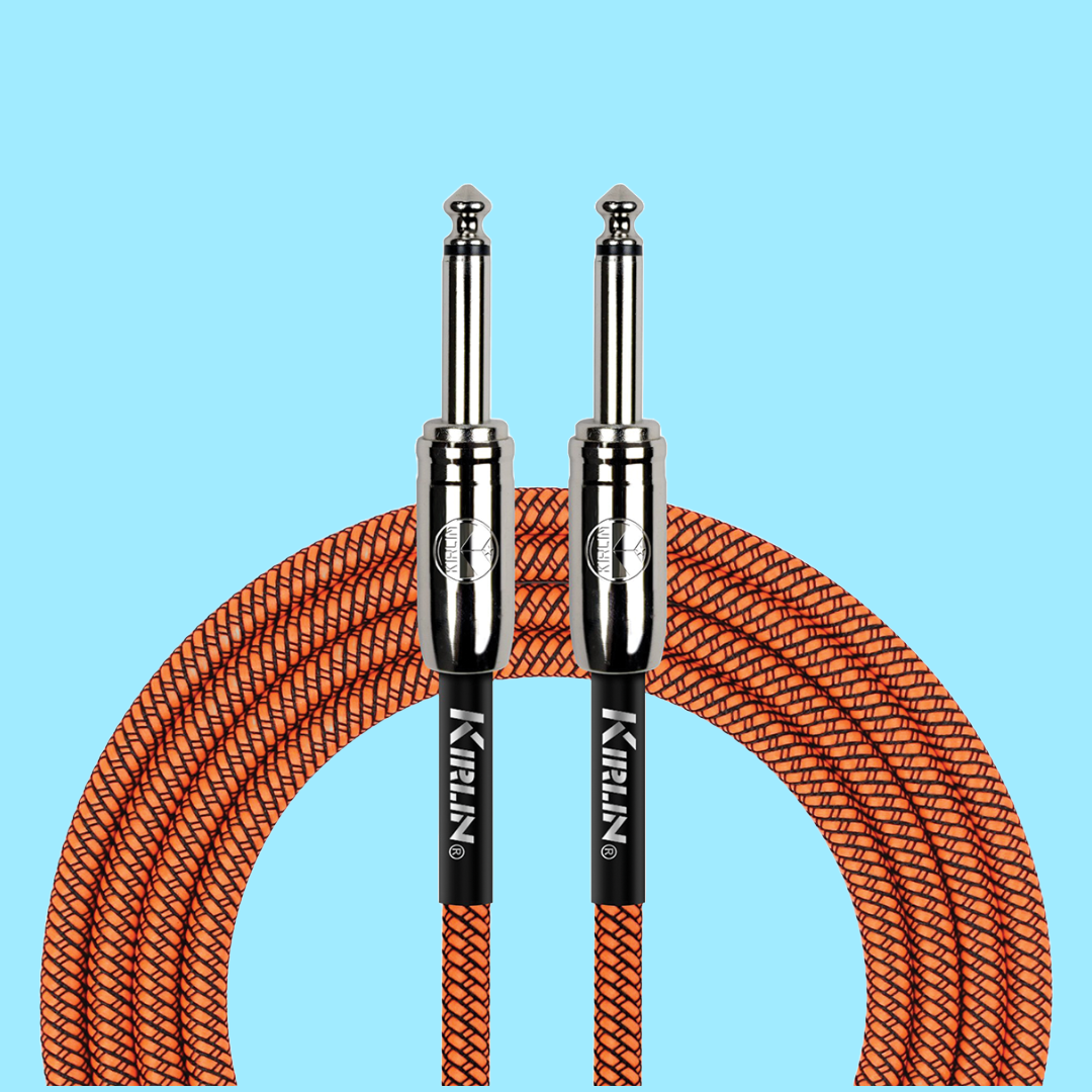 Kirlin 20ft Orange Entry Woven Instrument Cable