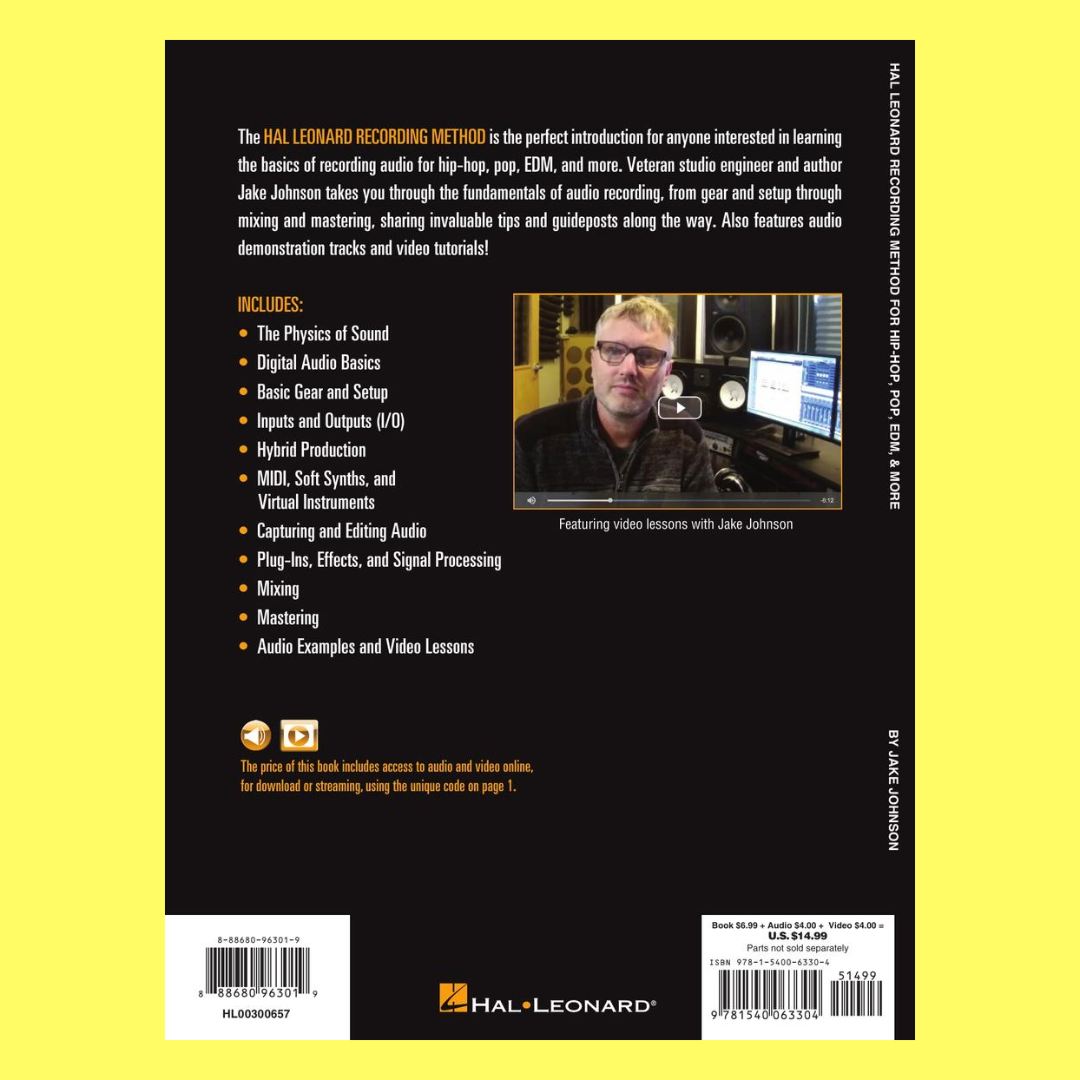 Hal Leonard Recording Method For Hip-Hop, Pop, EDM & More Book/Olm