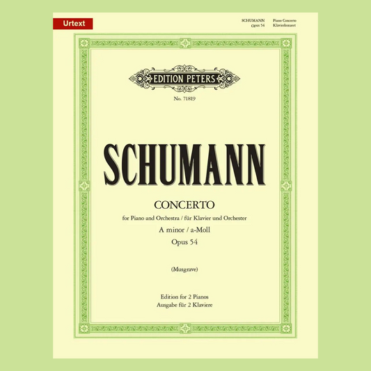 Schumann - Concerto In A Minor Op.54 composed for Piano Duet Book