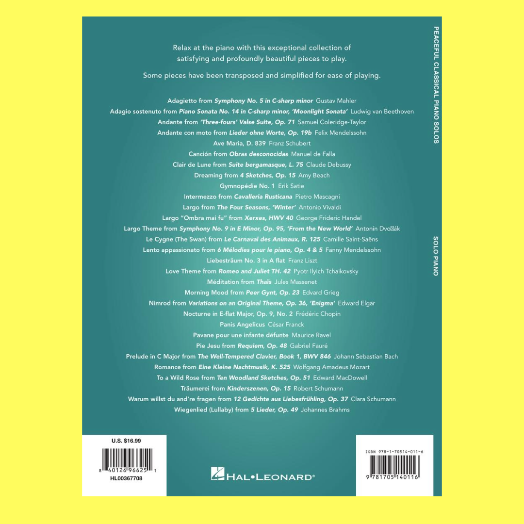 Peaceful Classical Piano Solos Book (30 Classics)