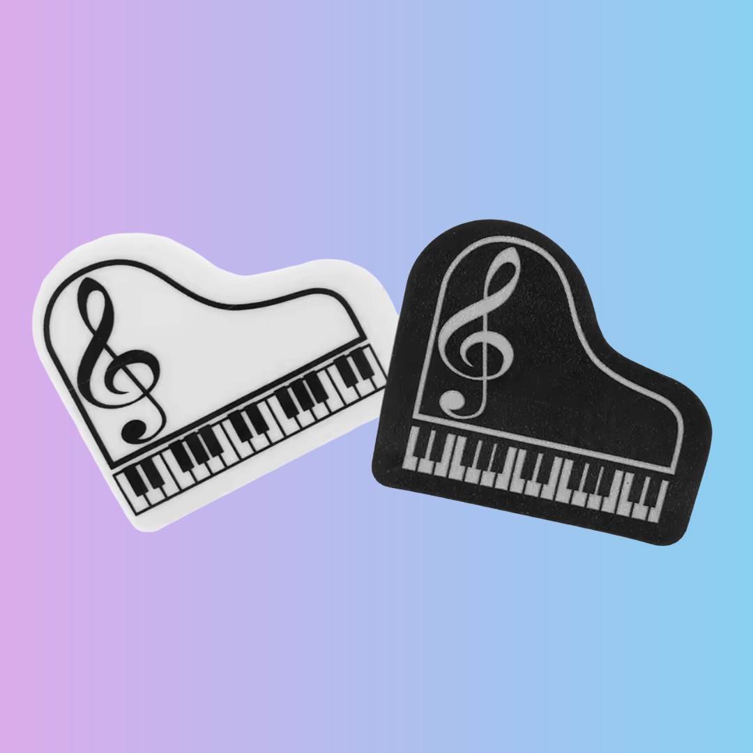 Mini Piano Black and White Eraser 2 Pack