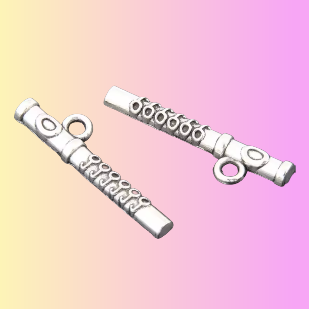 Flute Necklace Music is Always the Answer - (Silver)