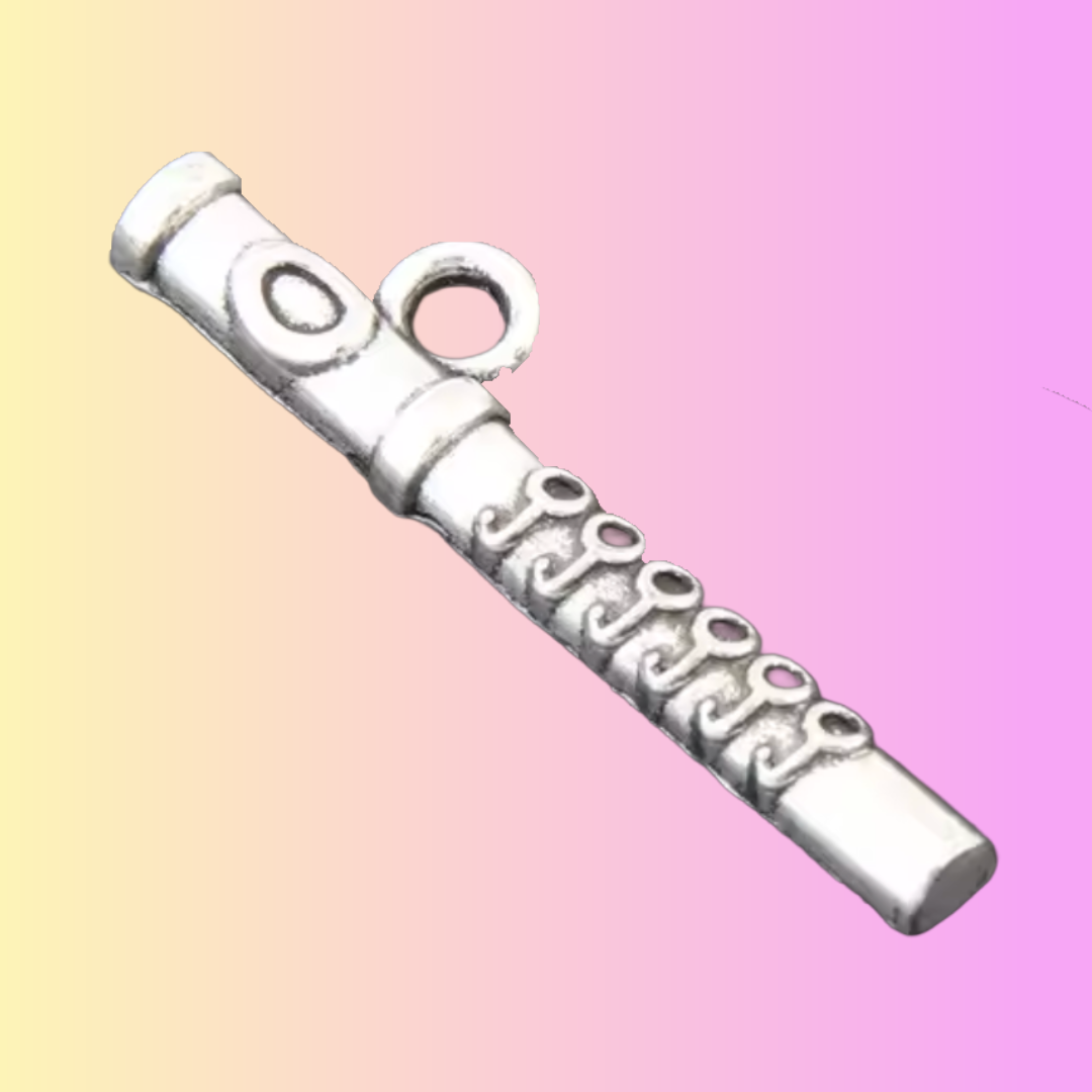Flute Necklace Music is Always the Answer - (Silver)