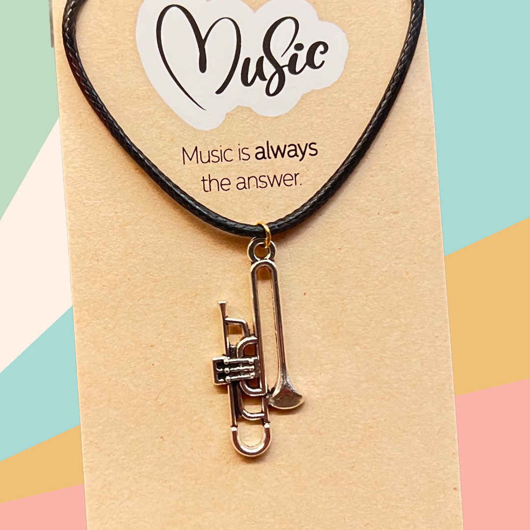 Trombone Music is Always the Answer Necklace - (Silver)