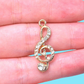 Treble Clef Necklace - (Gold and Crystal Rhinestones)