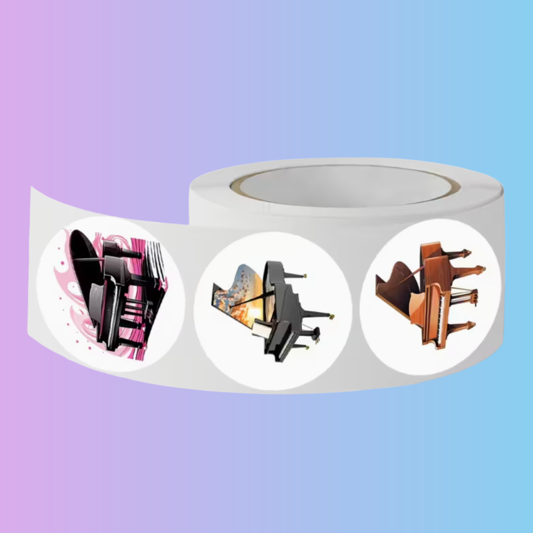 Piano Teacher - Piano Themed Stickers - Extra Large Roll (500 Pieces)
