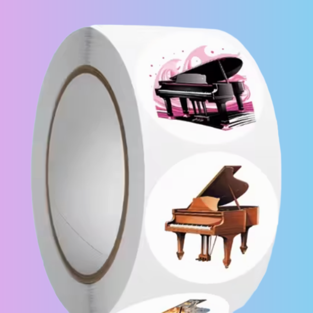 Piano Teacher - Piano Themed Stickers - Extra Large Roll (500 Pieces)