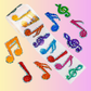 Sparkling Glitter Music Note Stickers - Extra Large Roll (500 Pieces)