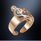 Treble and Bass Clef Heart Adjustable Ring - Gold