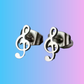 Mini Stud Treble Clef Earrings (Stainless Steel)