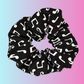 Black and White Music Notes Hair Scrunchie