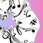 White Music Notes and Musical Motif Hair Scrunchie