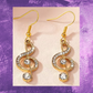 Treble Clef Earrings with Rhinestones (Gold)