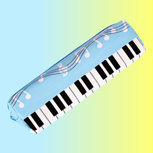 Light Blue Piano Keys Pencil Case