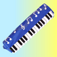 Navy Blue Piano Keys Pencil Case