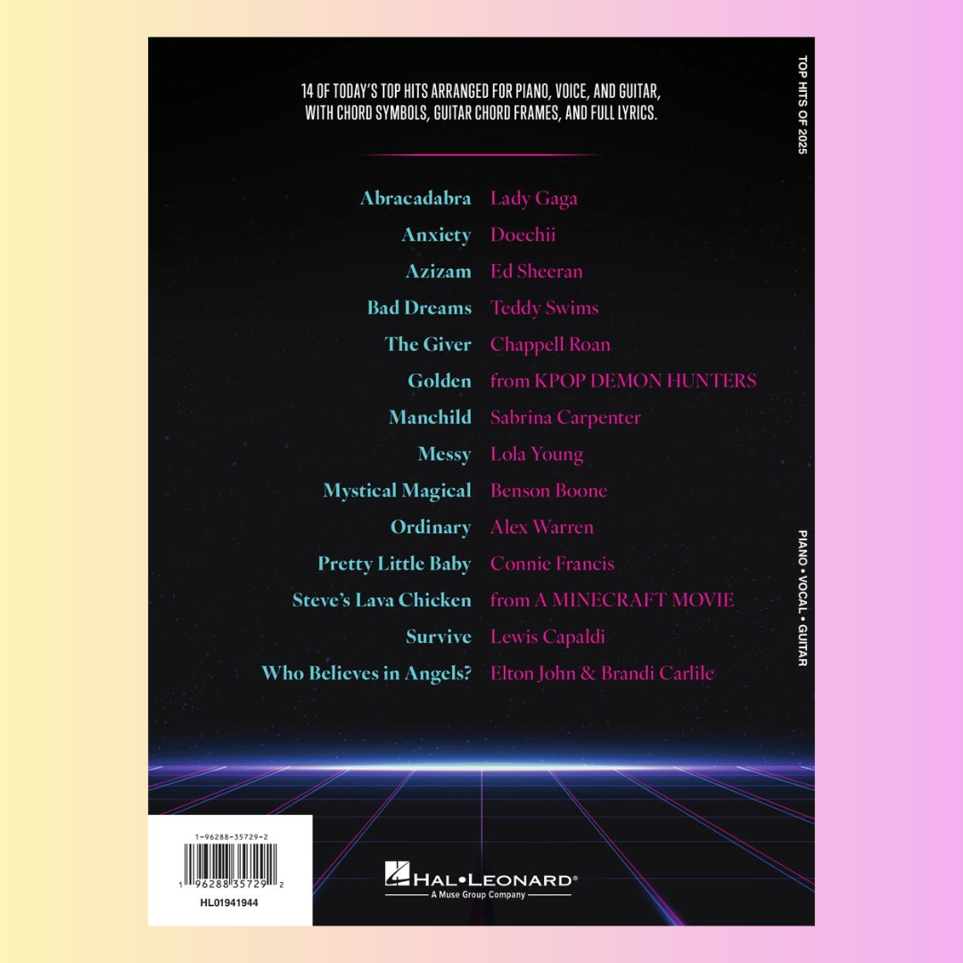 Top Hits of 2025 - Piano/Vocal/Guitar Songbook (14 Hit Songs)
