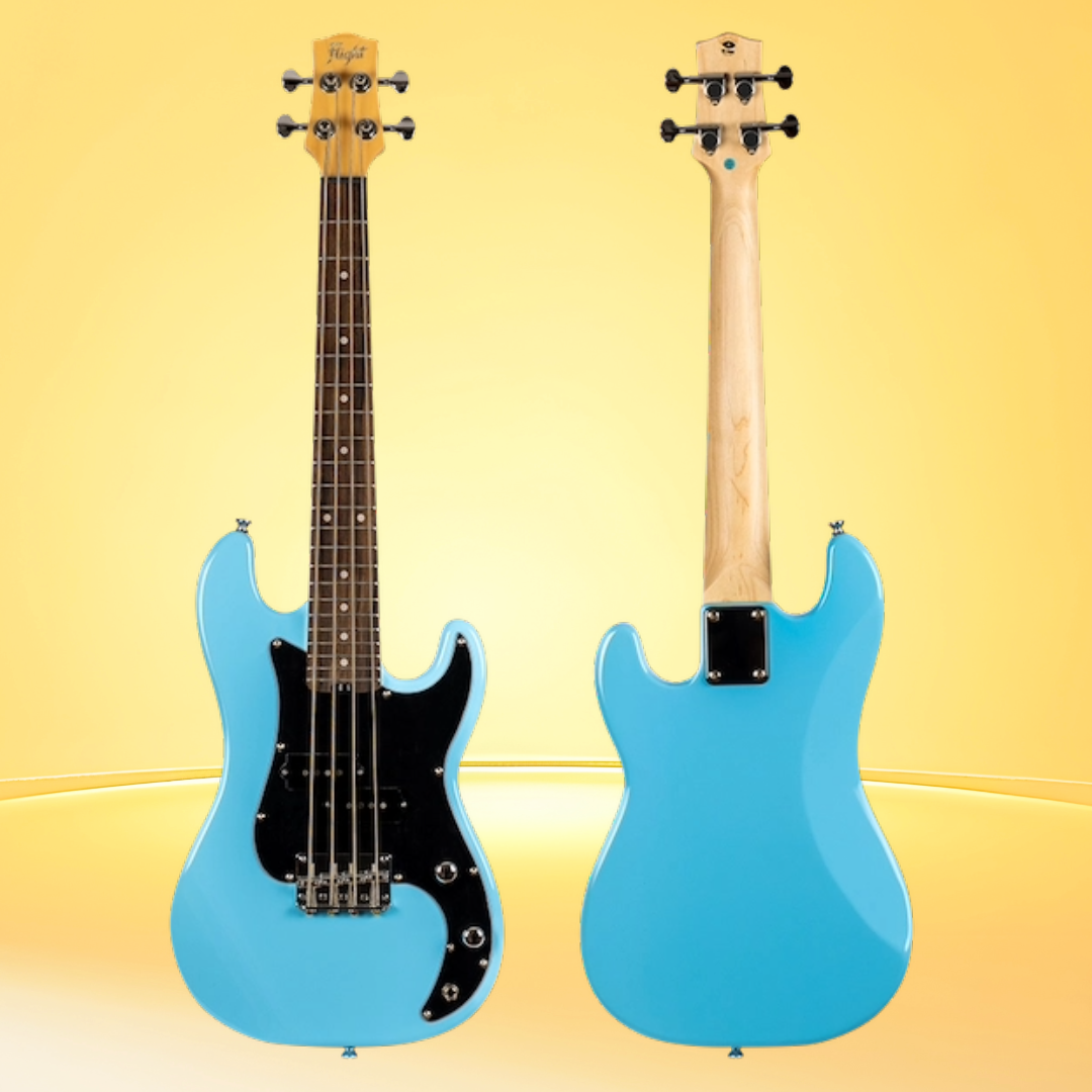 Flight Mini Bass Lite BL Blue Solid Body Ukulele  - New to Australia -Only 2 Left in Stock