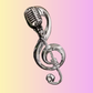 Stylish Retro Microphone Pin - Silver