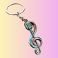 Stylish Retro Microphone Keychain - Holographic Rainbow Finish