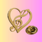 Gold Treble Clef Heart Lapel Pin
