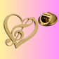 Gold Treble Clef Heart Lapel Pin