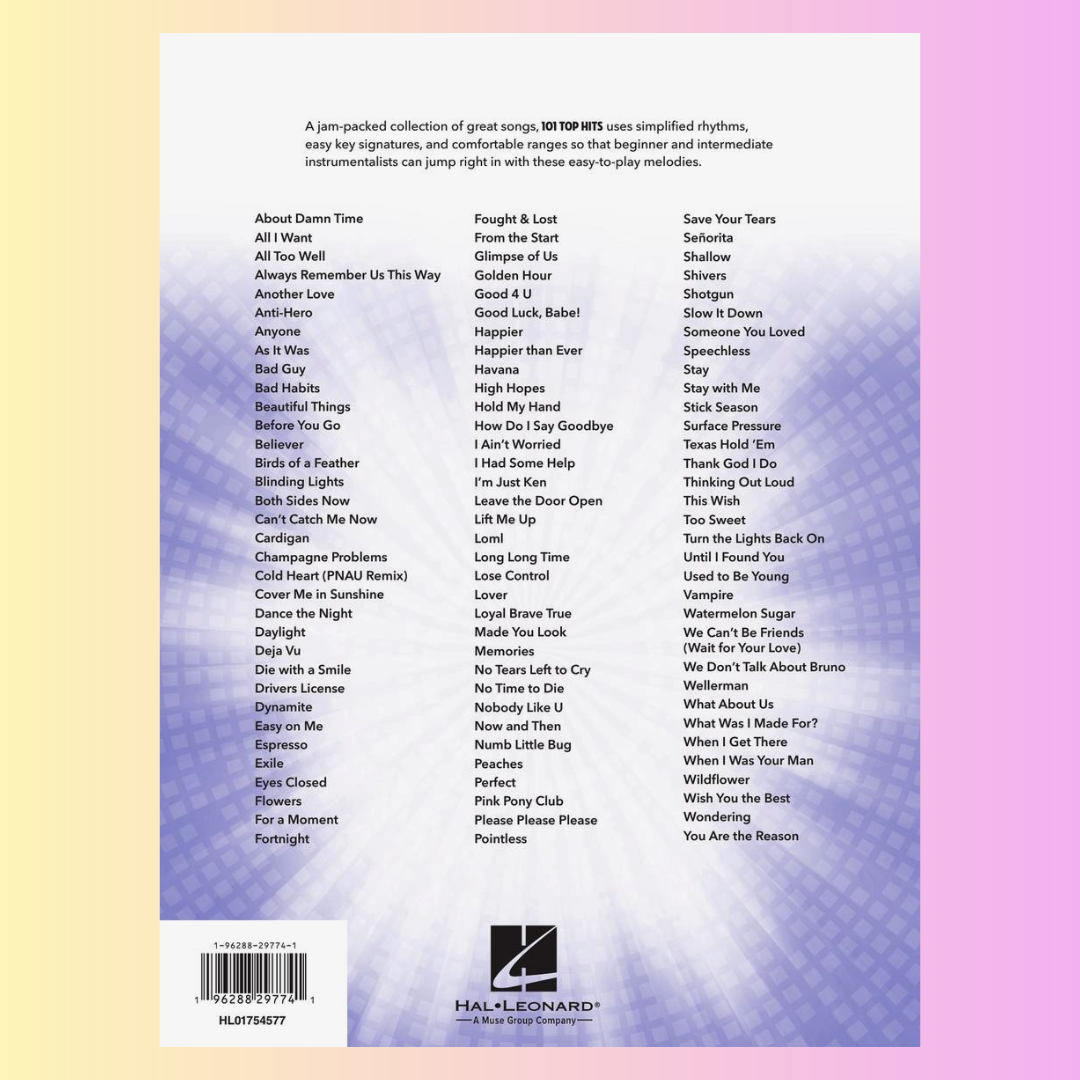 101 Top Hits For Clarinet Songbook (New 2025 Release)