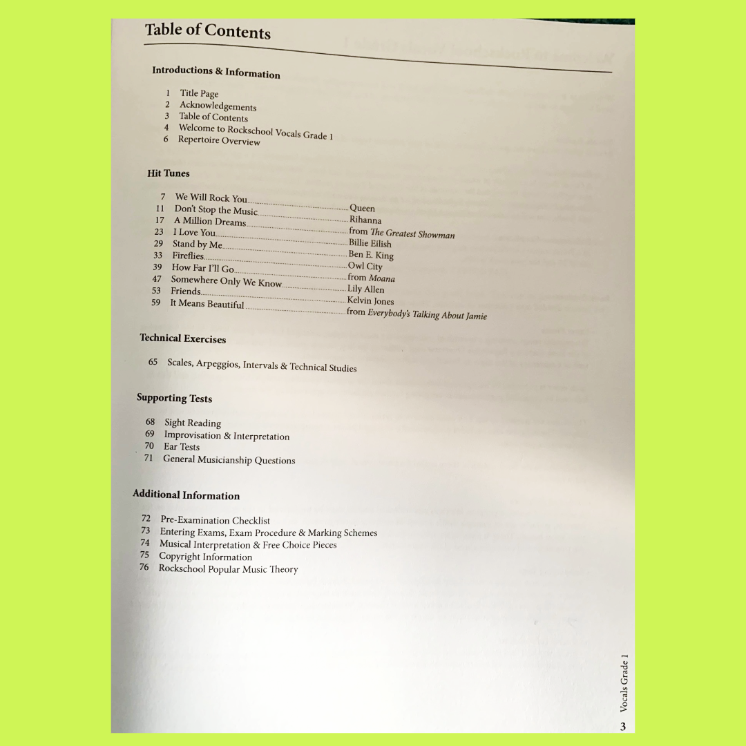 Rockschool Vocals Grade 1 Book/Ola (2021+)