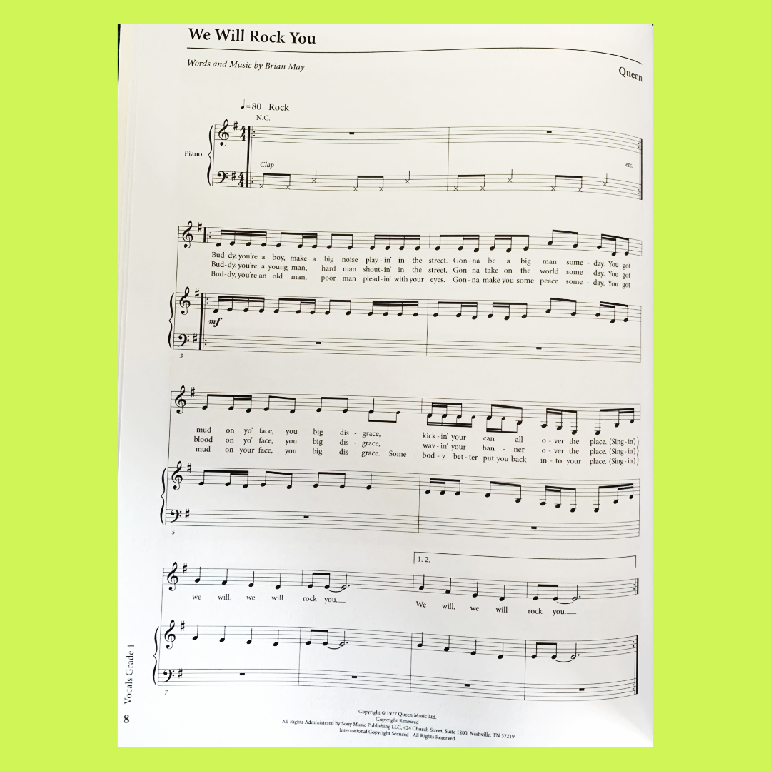 Rockschool Vocals Grade 1 Book/Ola (2021+)
