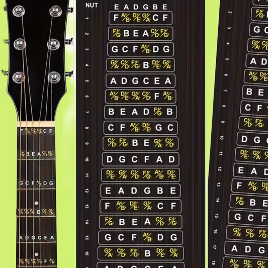 Guitar Fretboard Note Stickers – Full Neck Reference (Learning Aid)