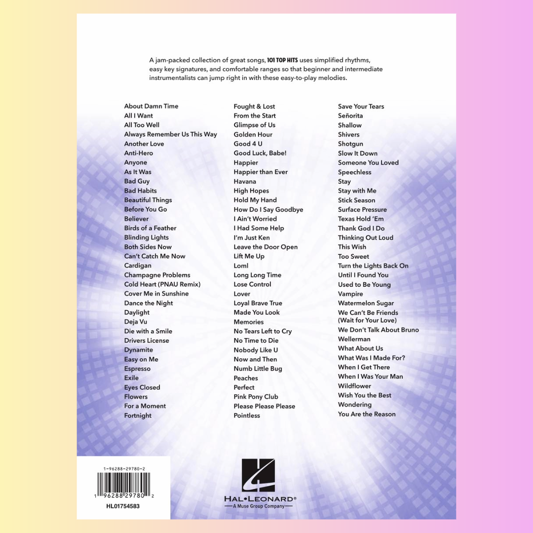 101 Top Hits For Violin Songbook (New 2025 Release)