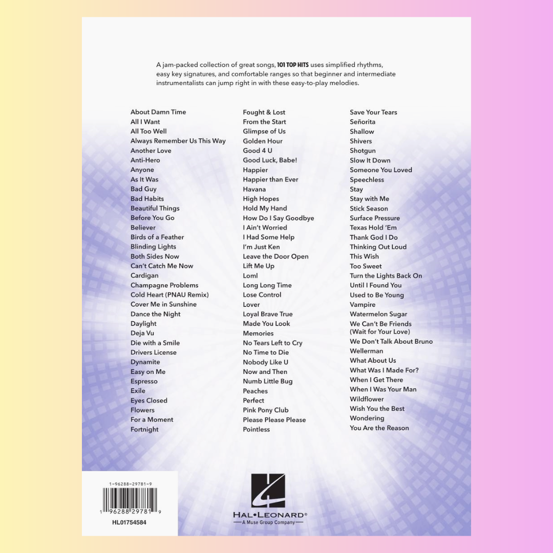 101 Top Hits For Viola Songbook (New 2025 Release)