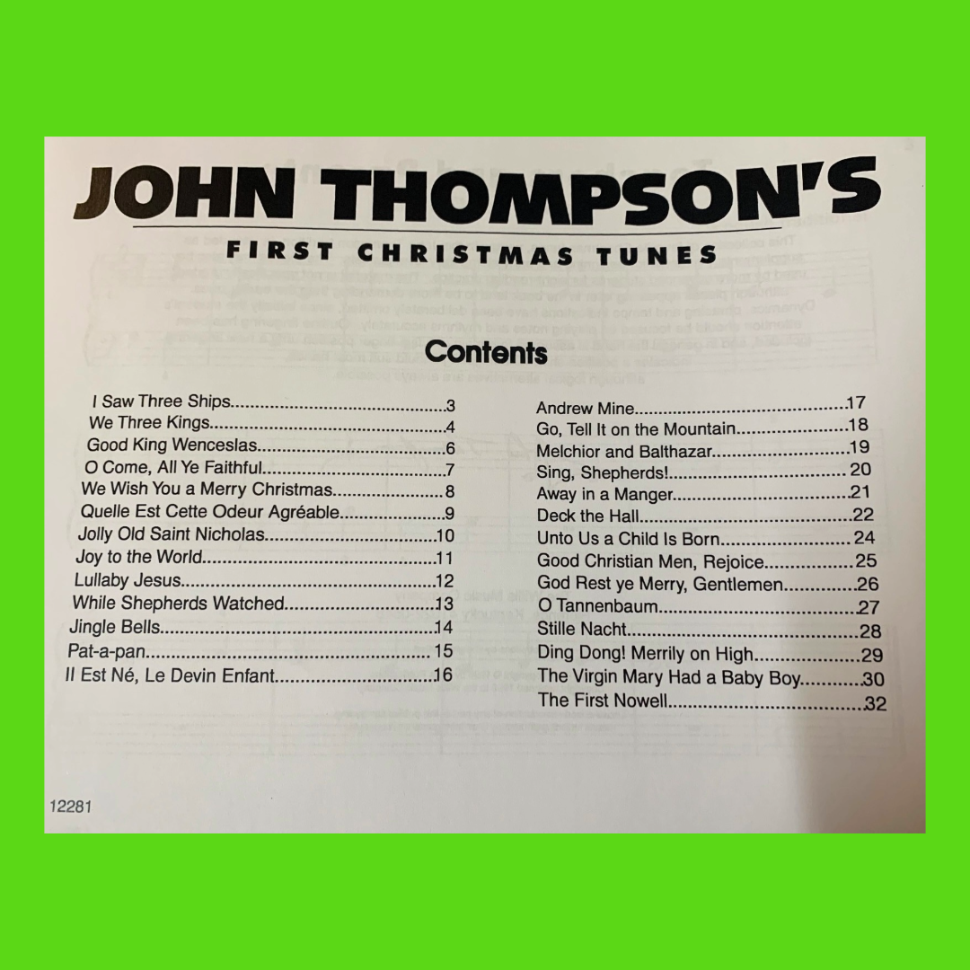John Thompson's Easiest Piano Course - First Christmas Tunes Book