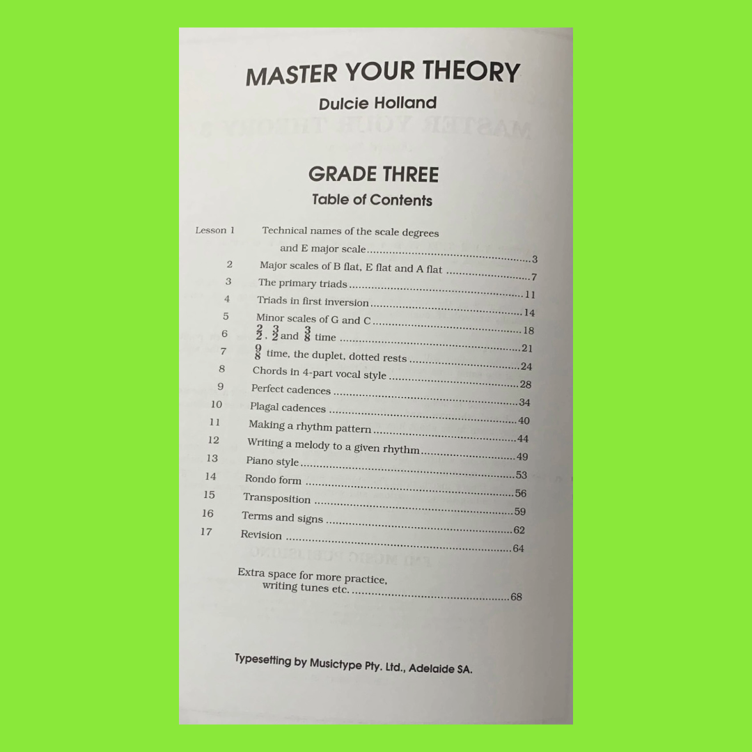 Master Your Theory - Grade 3 Purple Book MYT (Revised Edition)