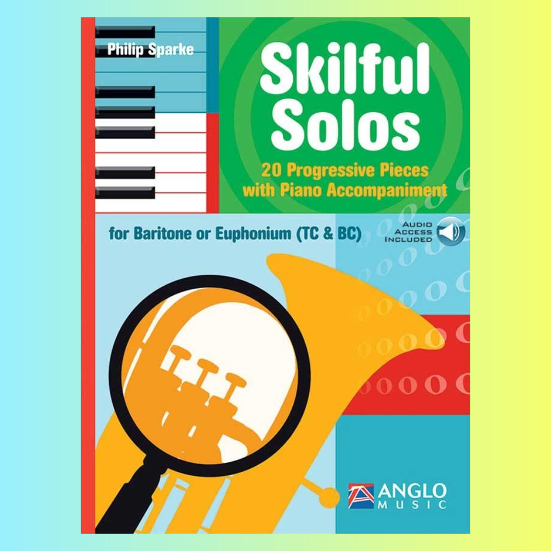 Philip Sparke - Skilful Solos for Baritone or Euphonium (TC & BC) Book/Ola (20 Progressive Pieces)