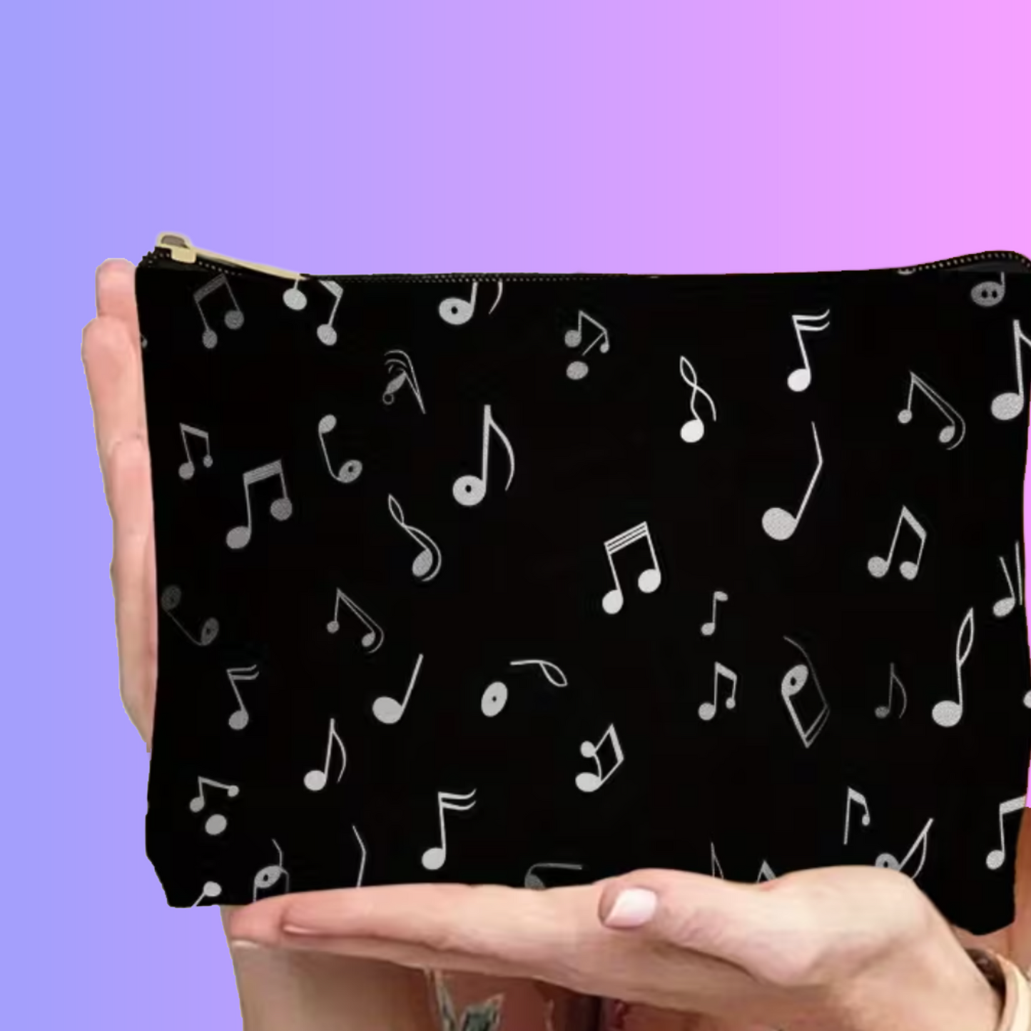Black and White Music Note Music Bag/Pencil Case (22.5cmx16.5cm)