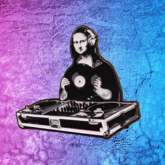 Mona Lisa DJ Enamel Pin - 3.0cm x 3.3cm