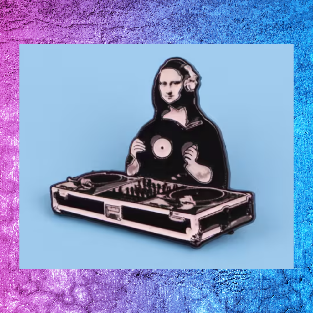 Mona Lisa DJ Enamel Pin - 3.0cm x 3.3cm