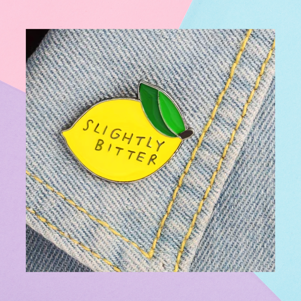 Slightly Bitter Lemon Enamel Pin -2.4cm x 2.9cm