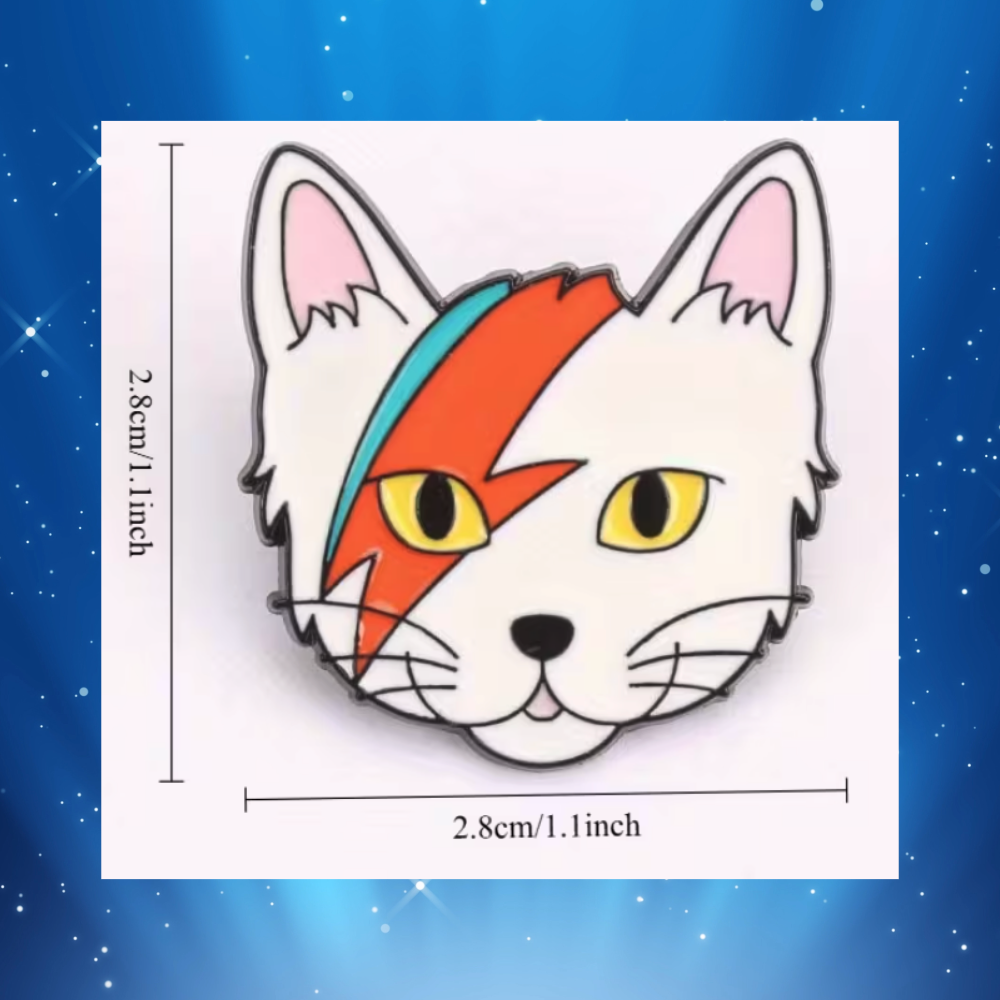 Ziggy Star Cat Enamel Pin -2.8cm x 2.8cm