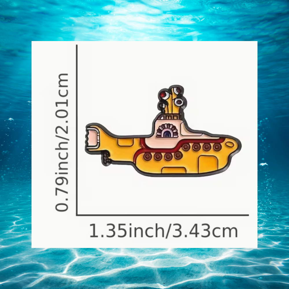 Yellow Submarine Enamel Pin -3.41cm x 2.1cm