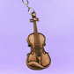 Vintage Copper Violin Keyring (11cm x 3.0cm)